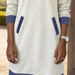 Zeagoo Women's Casual Paneled Contrast Hoodie Dress