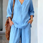 Zeagoo Casual Loose Fit Cotton Blend 2-Piece Set