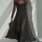 Zeagoo Women's 2026 Elegant Mesh Splicing Maxi Dress Sleeveless Sheer Overlay Evening Party Wedding Guest