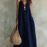 Boho Lazy V-neck Sleeveless Maxi Dress