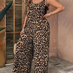 Women's Leopard Print Wide Leg Jumpsuit