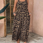 Women's Leopard Print Wide Leg Jumpsuit