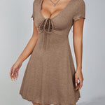 Feminine Going Out Ruched Front Mini Dress