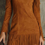 Western Suede Tassel Hem Bodycon Mini Dress