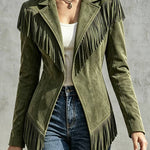 Western Cowgirl Suede Style Tassel Suit Jacket
