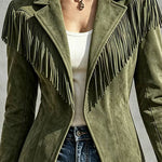 Western Cowgirl Suede Style Tassel Suit Jacket