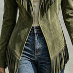 Western Cowgirl Suede Style Tassel Suit Jacket