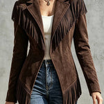 Western Cowgirl Suede Style Tassel Suit Jacket