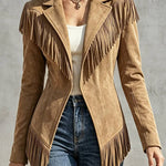 Western Cowgirl Suede Style Tassel Suit Jacket