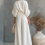 Women's One Shoulder Top And Wide Leg Pants Set
