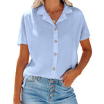 Zeagoo Women's Button Down Short Sleeve Blouse