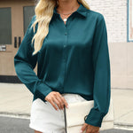Zeagoo Business Casual Satin Long Sleeve Shirts for Women Elegant Office Work Dressy 2026 | Under $40