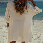 Women's Summer Cardigans 3/4 Sleeve Open Front Cardigan Duster Waffle Knit Kimono Swimsuit Cover Ups - Zeagoo (Us Only)