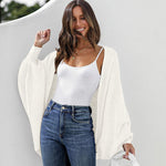 Zeagoo Open Front Oversized Batwing Sleeve Knit Cardigan