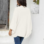 Zeagoo Open Front Oversized Batwing Sleeve Knit Cardigan