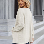 Zeagoo Women's 2023 Fall Winter Cardigan Sweaters Long Sleeve Open Front Cable Knit Outwear Coat with Pockets
