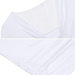 Womens Long Sleeve Ruched Top Slim Fitted Cowl Neck Wrap Shirts with Side Shirring - Zeagoo (Us Only)