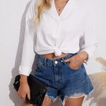 Womens Blouses Dressy Casual Long Sleeve Henley V-Neck Button Up Drop Shoulder Blouse Shirt Tops Relaxed Fit S-XXL - Zeagoo (Us Only)