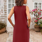 Women Summer Dresses Beach Floral Sleeveless Tshirt Sundress Pockets Casual Loose Flowy Tank Dress - Zeagoo (Us Only)