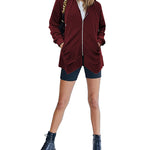 Women Zip Up Hoodies Fleece Lined Tunic Sweatshirt Long Casual Hoodie Jacket with Pockets - Zeagoo (Us Only)