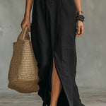 Céline™ | Black Maxi Dress with Buttons