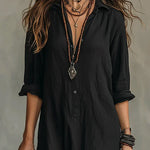 Céline™ | Black Maxi Dress with Buttons