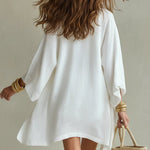 Charlotte | Three-piece set: loose-fitting cardigan and drawstring shorts