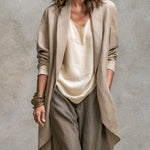 Constance | Three-Piece Beige and Grey Layered Casual Set with Palazzo Pants, Elegant