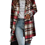Zeagoo Women Plaid Jacket Mid Length Coat