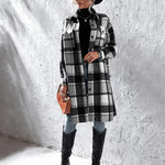 Zeagoo Plaid Shacket Jacket Long Button Down Shirts
