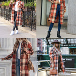 Zeagoo Plaid Shacket Jacket Long Button Down Shirts