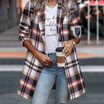Zeagoo Women Plaid Jacket Mid Length Coat
