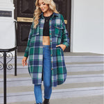 Zeagoo Plaid Shacket Jacket Long Button Down Shirts