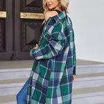 Zeagoo Plaid Shacket Jacket Long Button Down Shirts