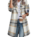 Zeagoo Women Plaid Jacket Mid Length Coat