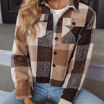 Zeagoo Flannels for Women Cropped Shacket Jacket