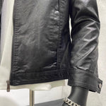 PU Stand Collar Slim Jacket