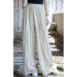 Panel Brushed Cotton And Linen Trousers