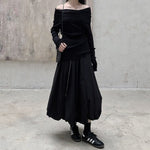 Tulip Crumpled Casual A-line Skirt