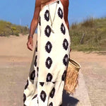Zeagoo Women's Casual Print Loose Fit Sleeveless Halter Neck Maxi Dress