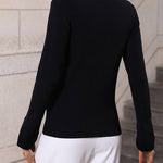 Zeagoo Bell Sleeve Lapel Sweater
