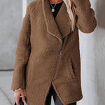Zeagoo Casual Fleece Fuzzy Coats Faux Shearling Shaggy Jacket