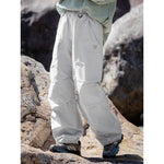 Winter Fleece-lined Drawstring Waterproof Pants
