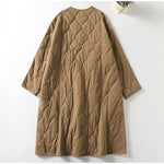 Quilted Crew Neck Loose Retro Jacket
