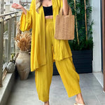 Zeagoo Women's Casual Comfort Set Loose Cardigan Top & High-Waist Wide-Leg Pants with Pockets