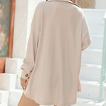 Zeagoo Button Down Shirts Jacket Casual Waffle Knit Long Sleeve Oversized Tops