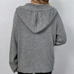 Zeagoo Women's Drawstring Detail Button Front Hooded Cardigan