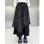 Retro Irregular Vest Elastic Waist A-Line Skirt Suit