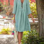 Zeagoo Women's Casual Long Sleeve Dresses Fashion Comfy Shift Dresses Stylish Midi Sundress