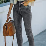 Zeagoo Ankle-length Skinny Jeans with Pockets